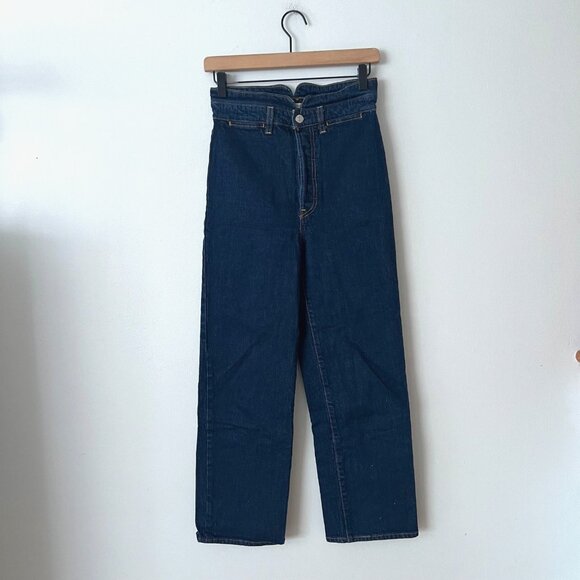 Levi's Tailored Ribcage Straight Leg Jeans Dark Wash Women's Size 27 - Picture 2 of 12